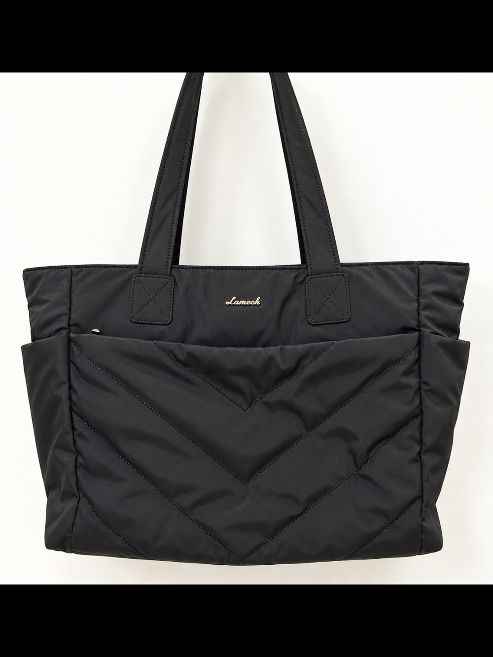 Lovenook Large Puffer Laptop Tote In Black